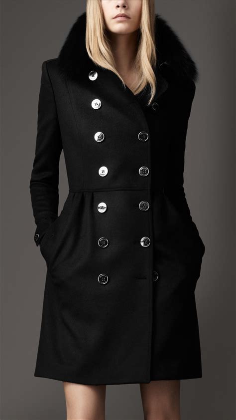 burberry fur collar military coat|original burberry trench coat.